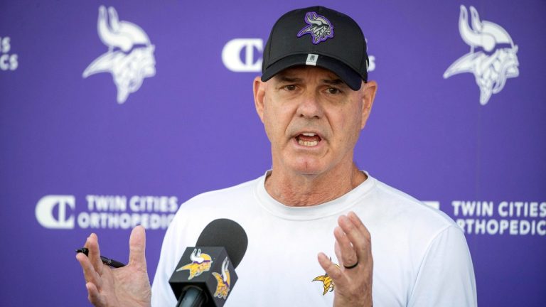 FILE -Minnesota Vikings defensive coordinator Ed Donatell speaks to the media before his team takes part in joint drills with the San Francisco 49ers. (AP Photo/Bruce Kluckhohn, File)