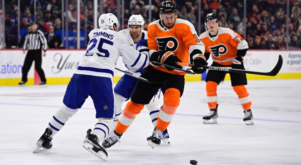 Timmins scores first career NHL goal as Maple Leafs end Flyers' winning