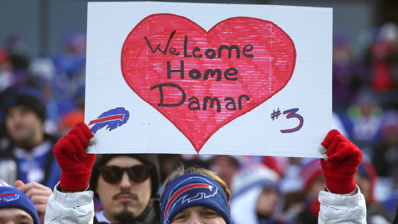 Damar Hamlin attends his first game to support the Buffalo Bills against  the Cincinnati Bengals following his cardiac arrest