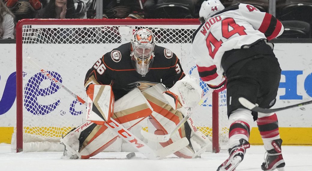 Hughes Bratt score twice lead Devils rout of Ducks