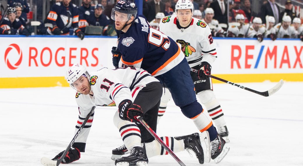 Oilers Score Four In Second Period To Crush Lowly Blackhawks