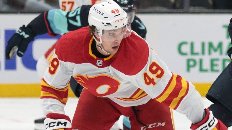 Calgary Flames forward Jakob Pelletier. (Jason Redmond/AP)