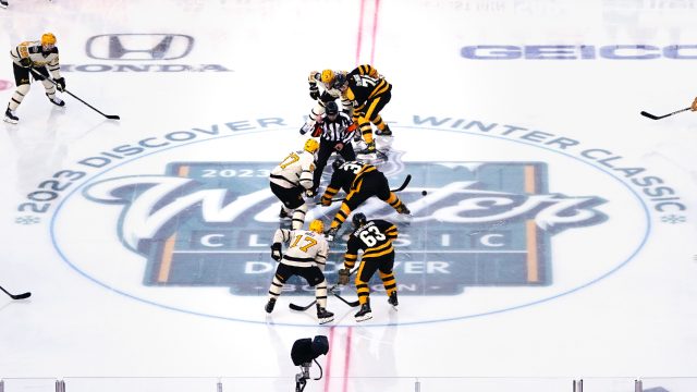 Bruins, Penguins rock vintage baseball uniforms at Winter Classic