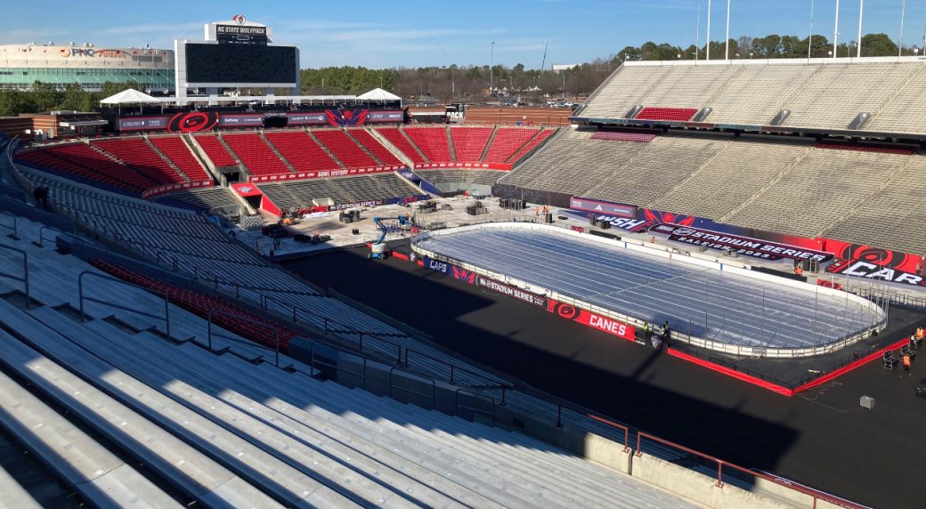 Photos from the NHL Stadium Series outdoor game between Carolina and  Washington.