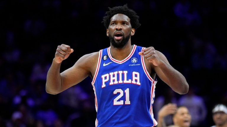 Philadelphia 76ers star centre Joel Embiid. (Matt Slocum/AP)