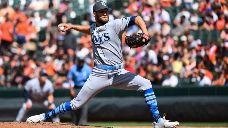 Tampa Bay Rays relief pitcher Luke Bard throws during the seventh inning of a baseball game against the Baltimore Orioles. (Terrance Williams/AP)