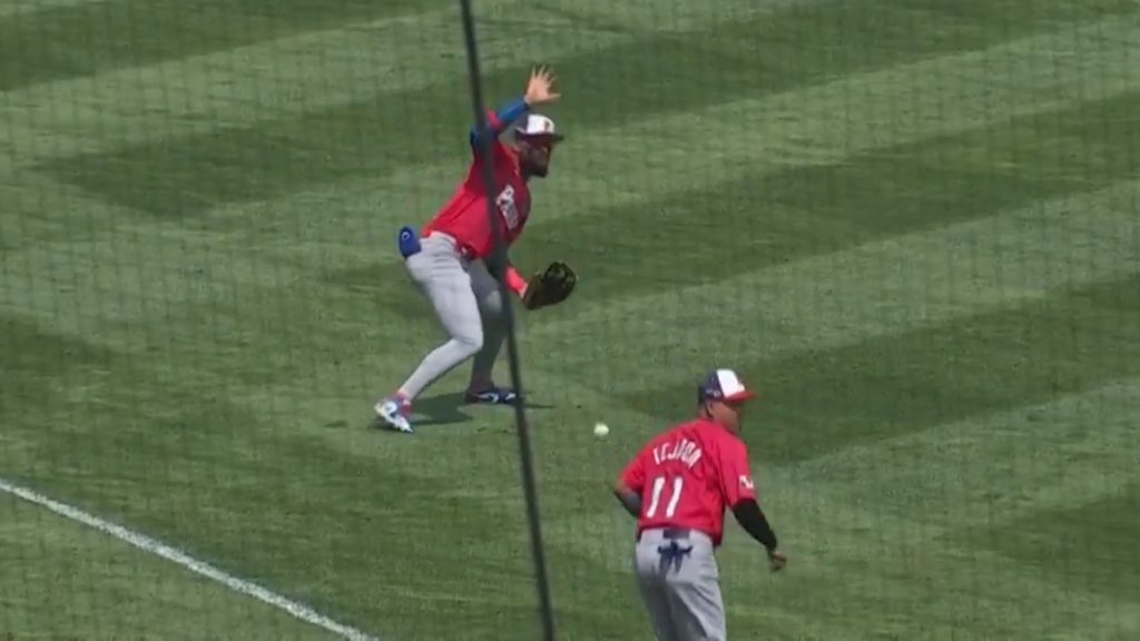 Panama City, Panama's Christian Bethancourt scores under the tag