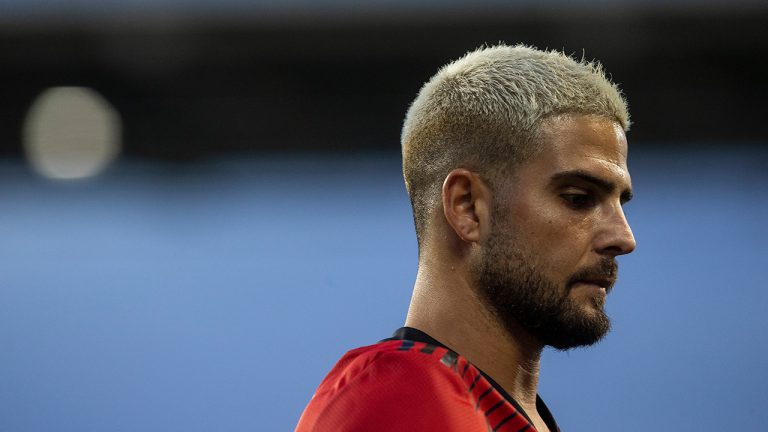 Toronto FC's Lorenzo Insigne is pictured during MLS action against New England Revolution in Toronto on Wednesday August 17, 2022. (Chris Young/CP)