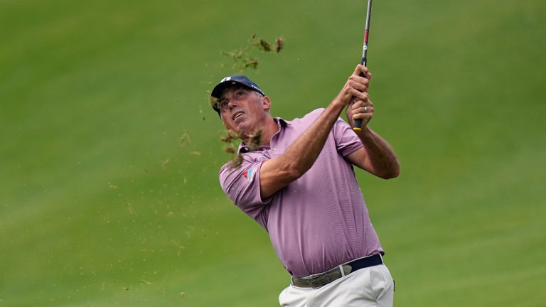 Matt Kuchar hits from the fairway on the sixth hole during the third round of the Dell Technologies Match Play Championship golf tournament in Austin, Texas, Friday, March 24, 2023. (Eric Gay/AP)