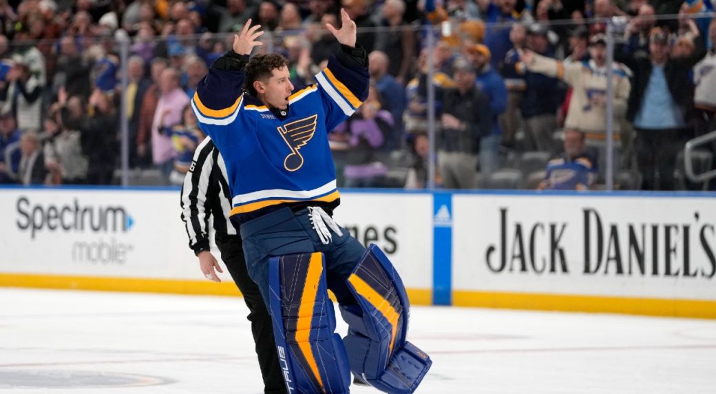 St. Louis Blues Jordan Binnington Shines With Two Assists Vs. Calgary ...