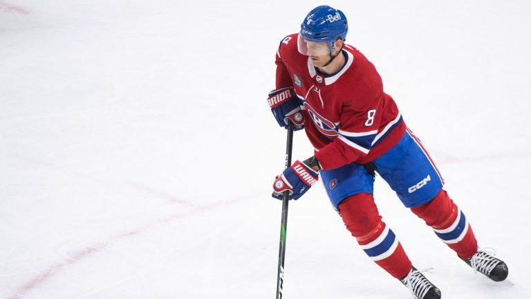 Montreal Canadiens' Mike Matheson skates with the puck during an NHL hockey game. (Graham Hughes/CP)