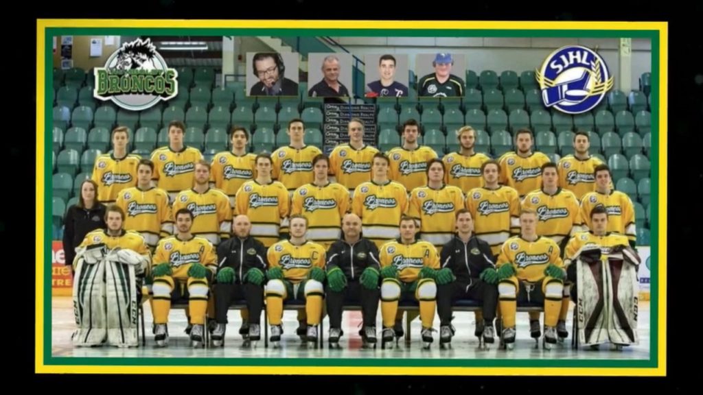 The inside of the Humboldt Broncos locker room is pictured