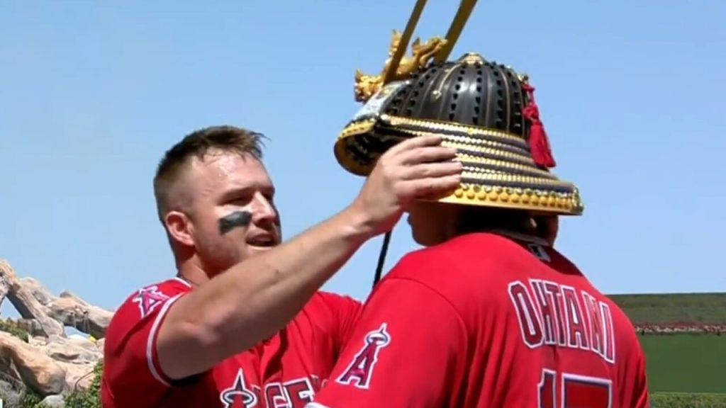 2022 Mike Trout Game Used City Connect Batting Helmet (6/11/22, 6/28/22,  9/16/22)