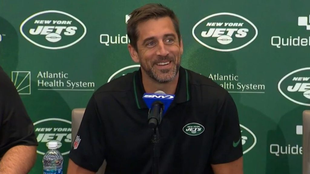 Aaron Rodgers introduced as New York Jets quarterback: 'This is a surreal  day for me'