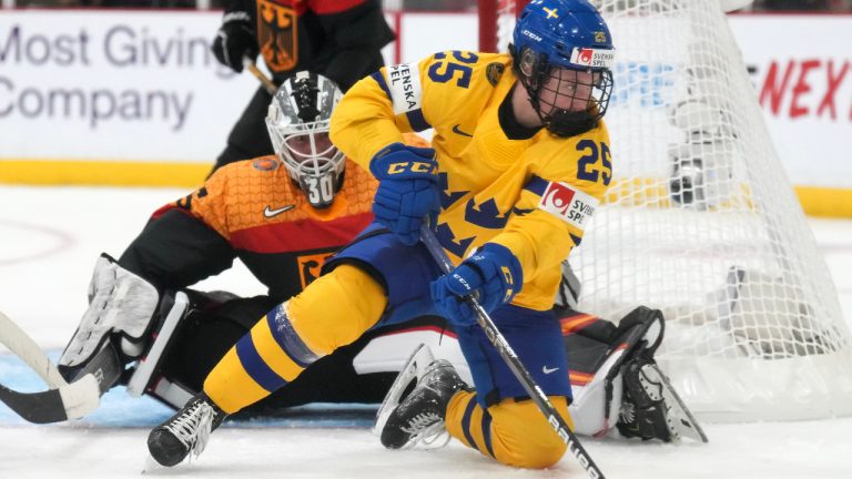 Sweden forward Lina Ljungblom, seen here in a file photo, scored four times on Saturday against Hungary. (Nathan Denette/CP)