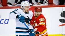 Zadorov&#8217;s first hat trick lifts Flames to season-ending win over Sharks