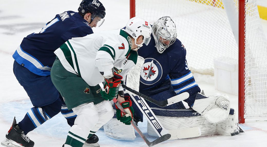 Jets’ Pionk fined K for cross-checking Wild’s Johansson