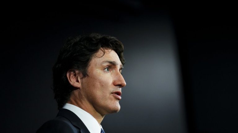 Prime Minister Justin Trudeau takes part in an announcement and press conference at Ericsson in Ottawa on Monday, April 17, 2023. Trudeau says it still needs to be known that the mentality and culture is changed and addressed within Hockey Canada. (Sean Kilpatrick/CP)