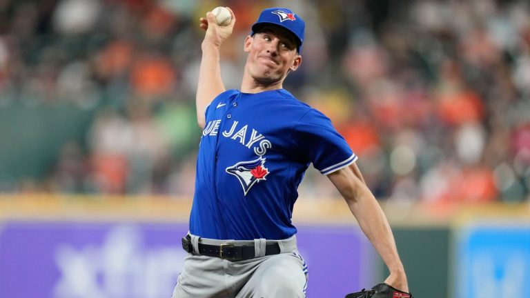 Toronto Blue Jays starting pitcher Chris Bassitt delivers during the first inning of the team's baseball game against the Houston Astros, Tuesday, April 18, 2023, in Houston. (Eric Christian Smith/AP Photo)