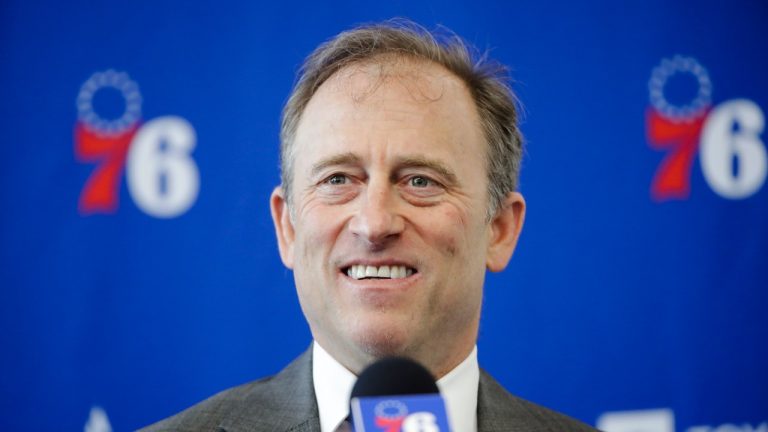 Philadelphia 76ers owner Josh Harris speaks with members of the media during a news conference at the NBA basketball team's practice facility in Camden, N.J., Tuesday, May 14, 2019. (AP File)