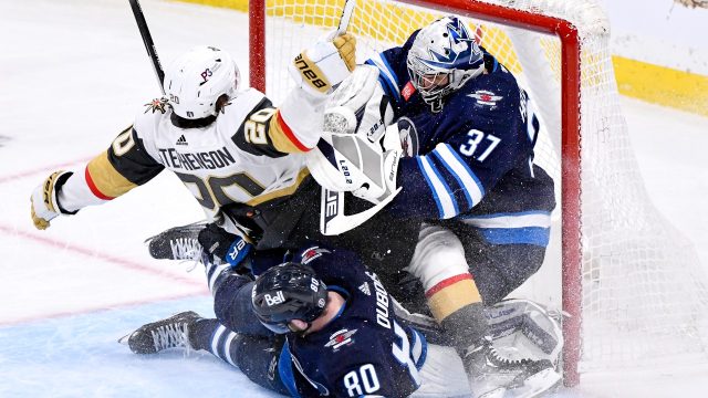 Jets' Mark Scheifele exits Game 4 loss to Golden Knights with upper-body  injury - The Athletic