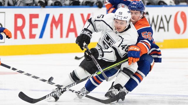 Kings' Fiala makes series debut vs. Oilers in Game 4