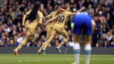 Barcelona tops Chelsea in first leg of Women&#8217;s Champions League semifinal