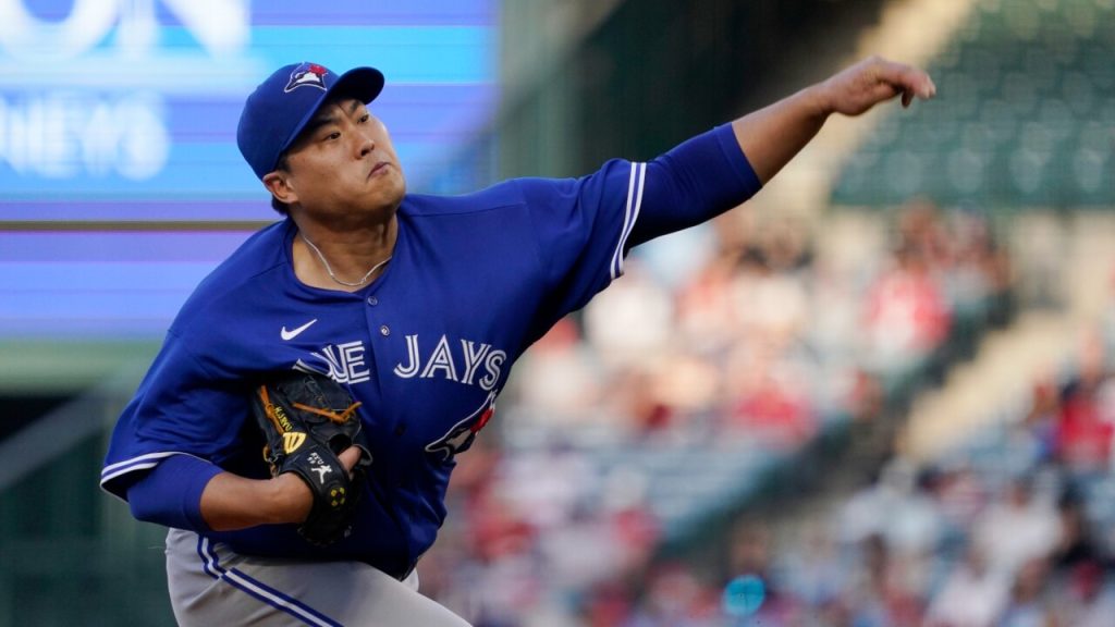 Varsho has 5 RBIs, Ryu gets first win since surgery as Jays avoid