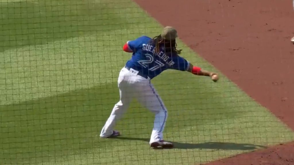 Watch: Vladimir Guerrero Jr. and father combine for first pitch