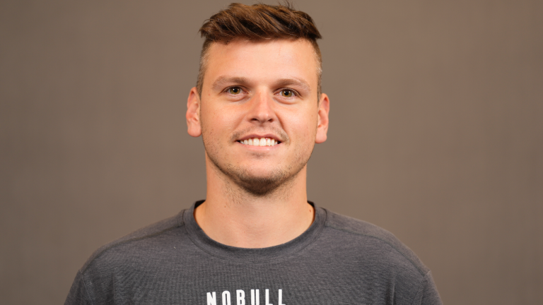 Adam Korsak poses for a portrait at the NFL football Combine on Thursday, March 2, 2023 in Indianapolis. (AJ Mast/AP Images for the NFL)