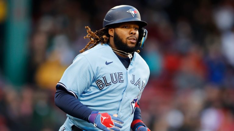 Toronto Blue Jays' Vladimir Guerrero Jr. runs on his solo home run during the fourth inning of a baseball game against the Boston Red Sox. (Michael Dwyer/AP)