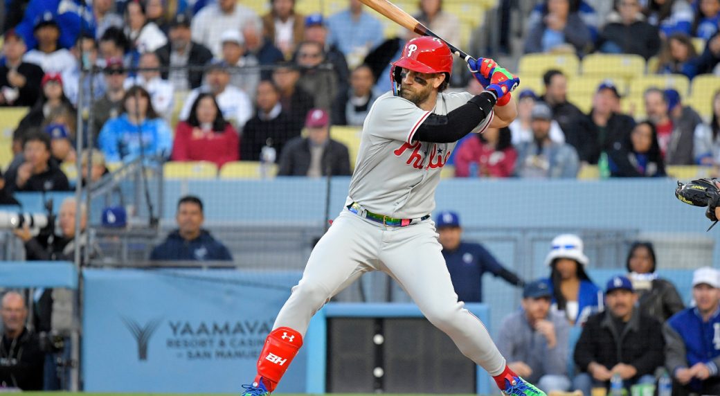 Philadelphia Phillies Bryce Harper homers in the first inning