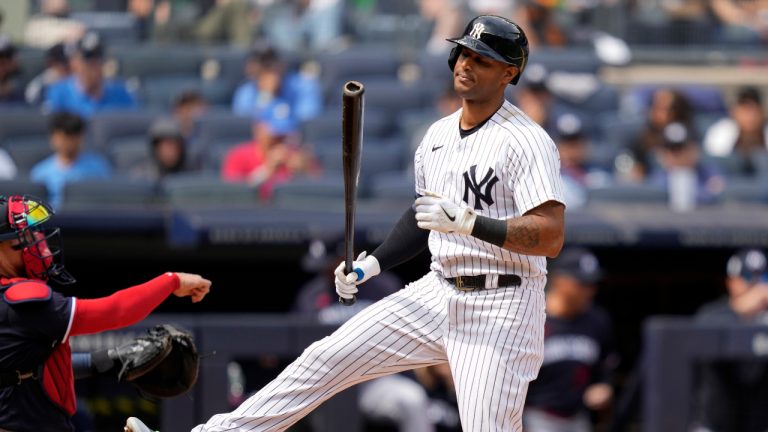 Outfielder Aaron Hicks has agreed to a one-year, $740,000 contract with the Los Angeles Angels. (John Minchillo/AP)