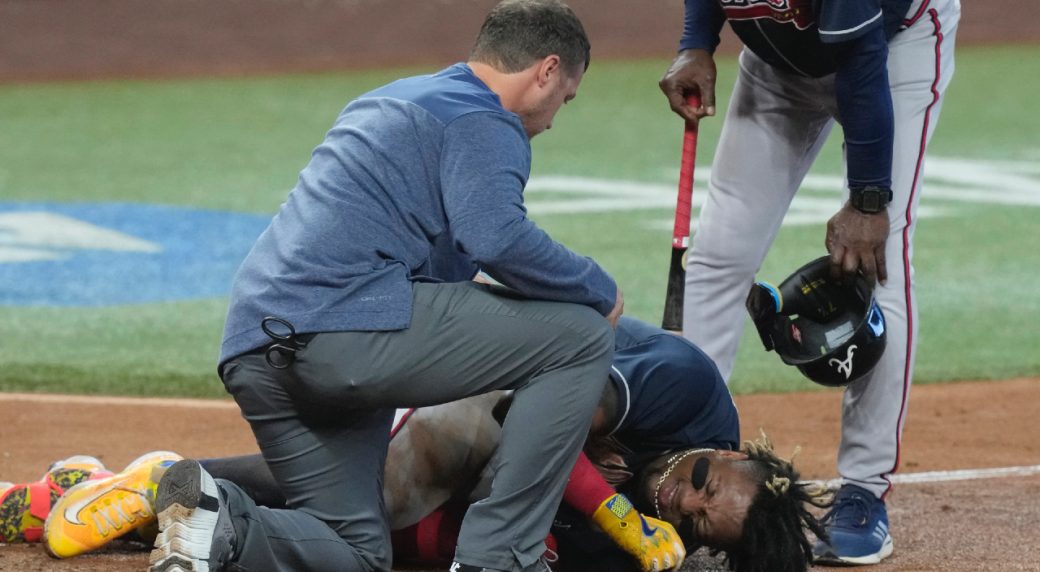 Ronald Acuna Jr. injury update: Braves OF exits game after being hit by  pitch - DraftKings Network