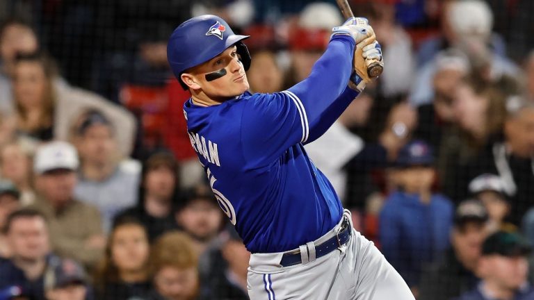 Toronto Blue Jays' Matt Chapman plays against the Boston Red Sox during the seventh inning of a baseball game, Monday, May 1, 2023, in Boston. (Michael Dwyer/AP)