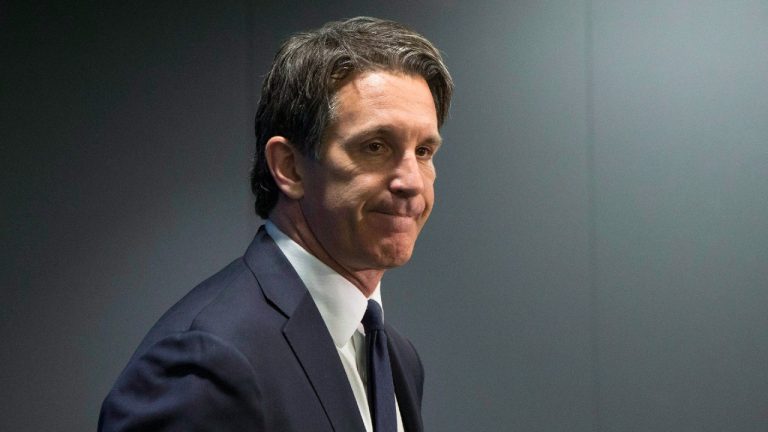 Toronto Maple Leafs president Brendan Shanahan speaks to the media after winning the first selection of the 2016 NHL draft lottery in Toronto on Saturday April 30, 2016. The Toronto Maple Leafs will pick first at the NHL draft for the first time in more than 30 years. (Chris Young/CP)