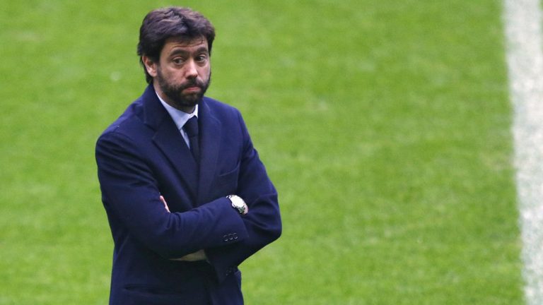 in this file photo dated March 15, 2016, Andrea Agnelli, then president of Juventus, arrives at the Allianz Arena stadium. Juventus will be fined 718,000 euros (nearly $800,000) but will agree not to make any appeals as part of a plea bargain with the Italian soccer federation on Tuesday after the club and seven former team directors were charged with alleged fraud for the way they handled player salary cuts during the coronavirus pandemic. The only former team director who did not agree to the plea bargain was Agnelli, who will be judged on June 15.  (Matthias Schrader/AP)