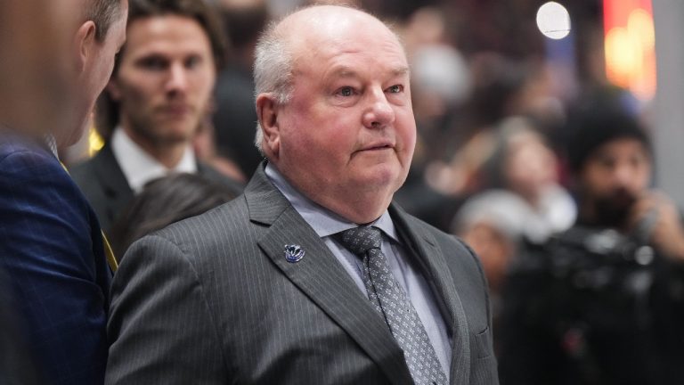 Bruce Boudreau while coaching the Vancouver Canucks on Saturday, January 21, 2023. (Darryl Dyck/CP)