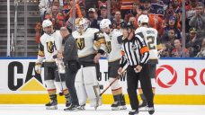 Golden Knights goaltender Brossoit injured vs. Oilers, replaced by Hill