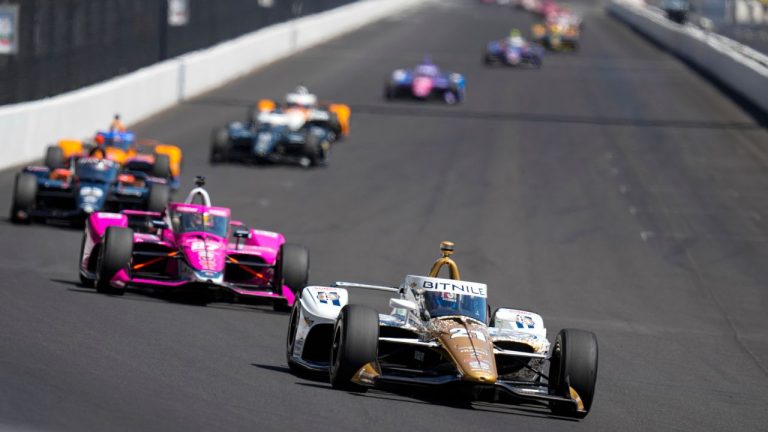 The start of the Indianapolis 500 is expected to be delayed as a strong storm pushed into the area. (Michael Conroy/AP)