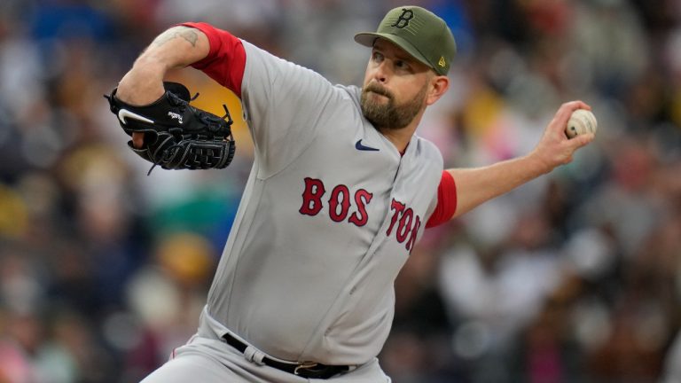 Former Boston Red Sox starting pitcher James Paxton works against a San Diego Padres batter during the first inning of a baseball game Friday, May 19, 2023, in San Diego. (Gregory Bull/AP)