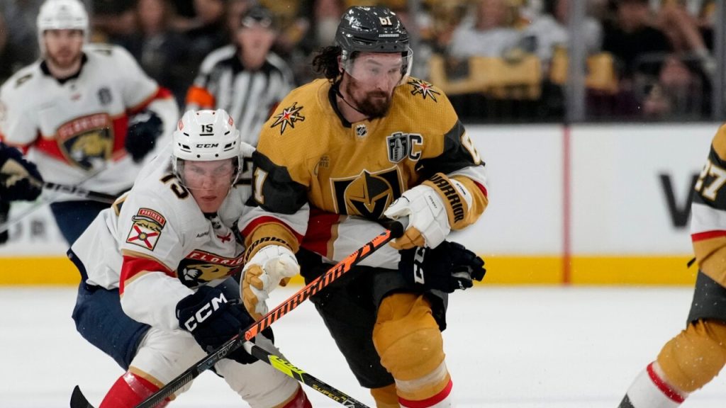 2023 STANLEY CUP FINALS MASCOT PUCK CHANCE VS STANLEY C PANTHER