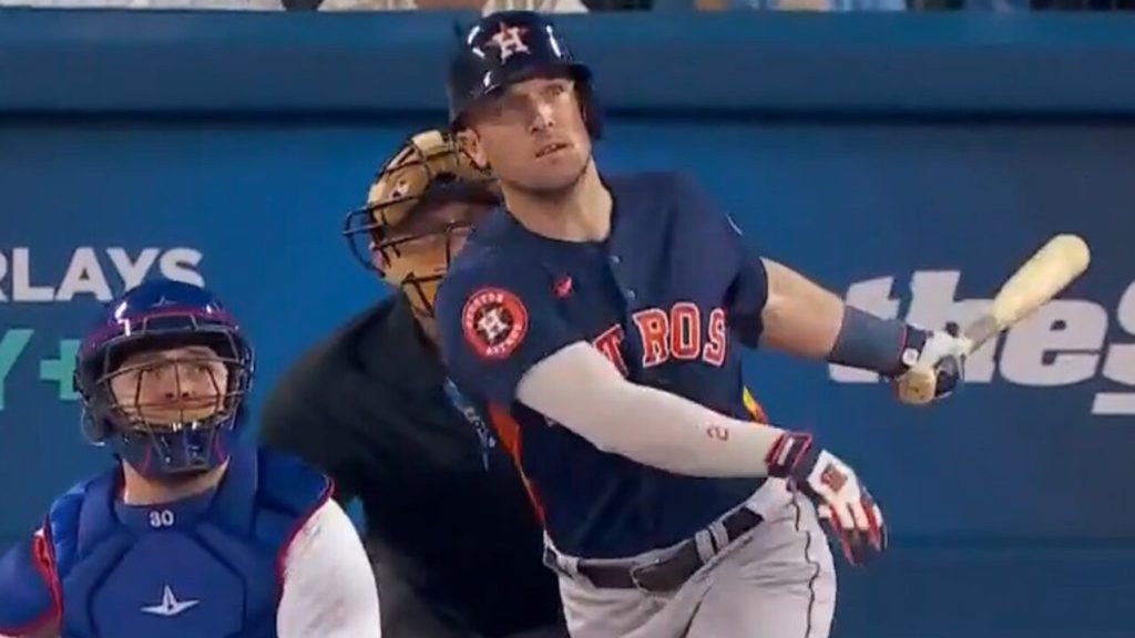 Astros' Alex Bregman makes a lightning fast grab to secure the out at first  vs. Twins