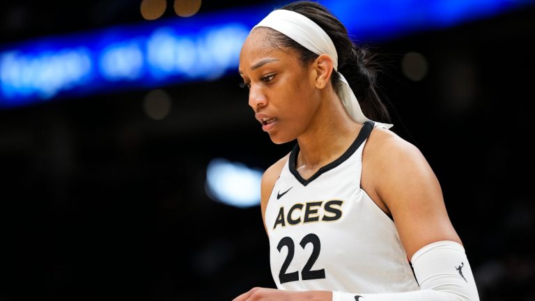 Las Vegas Aces forward A'ja Wilson (22). (Lindsey Wasson/AP)