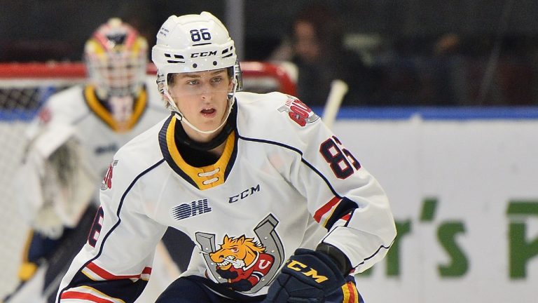 Beau Akey of the Barrie Collts. (Terry Wilson/OHL Images)