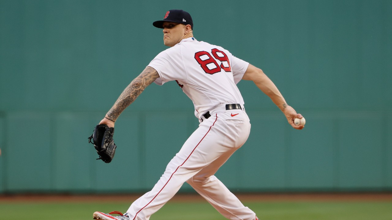 Tanner Houck of the Boston Red Sox pitches in the first inning