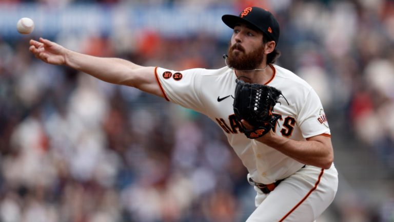 San Francisco Giants' Ryan Walker throws during the first inning of a baseball game against the Arizona Diamondbacks in San Francisco, Saturday, June 24, 2023. (Jed Jacobsohn/AP) 