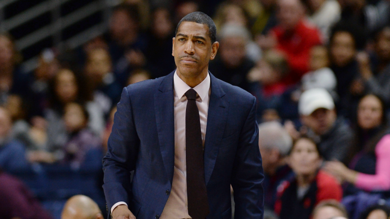 Then-Connecticut coach Kevin Ollie watches during the first half of an NCAA college basketball game in Storrs, Conn.,(AP)