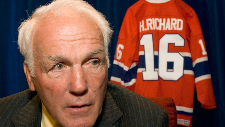 Former Montreal Canadiens Henri Richard reponds to questions Friday, June 1, 2007 in Ottawa. Richard played for the Canadiens in the late 1950's, winning five consecutive Stanley Cups. (CP)