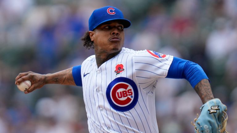 Chicago Cubs starting pitcher Marcus Stroman throws during the first inning of a baseball game against the Tampa Bay Rays Monday, May 29, 2023, in Chicago. (AP)